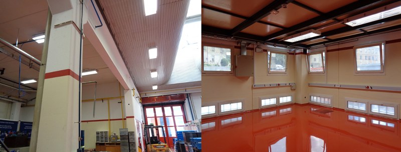 PLESKANJE INDUSTRIJSKIH PROSTOROV S PRALNO BARVO - KOLEKTOR SICOM